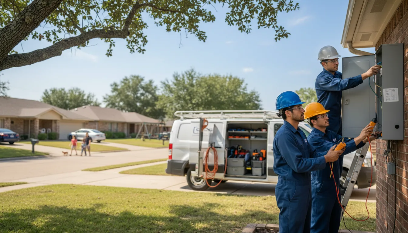 Certified electrician providing emergency electrical services in Lillian, TX